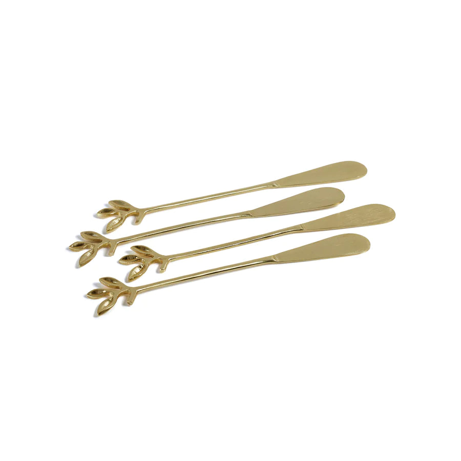 Leaves Cocktail Spreaders - Gold - Set of 4