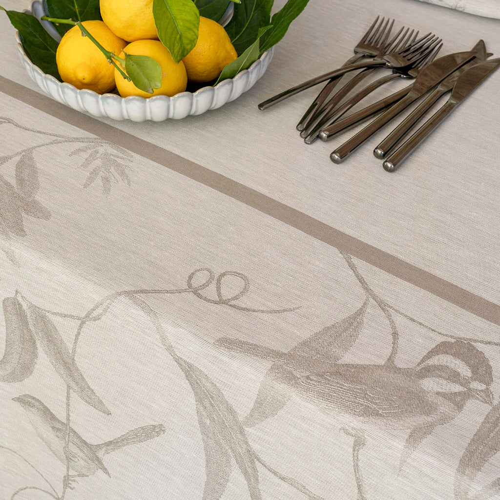 Voliere Beige Tablecloth detail