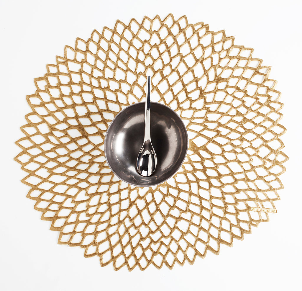 Dahlia Round Placemats - Brass