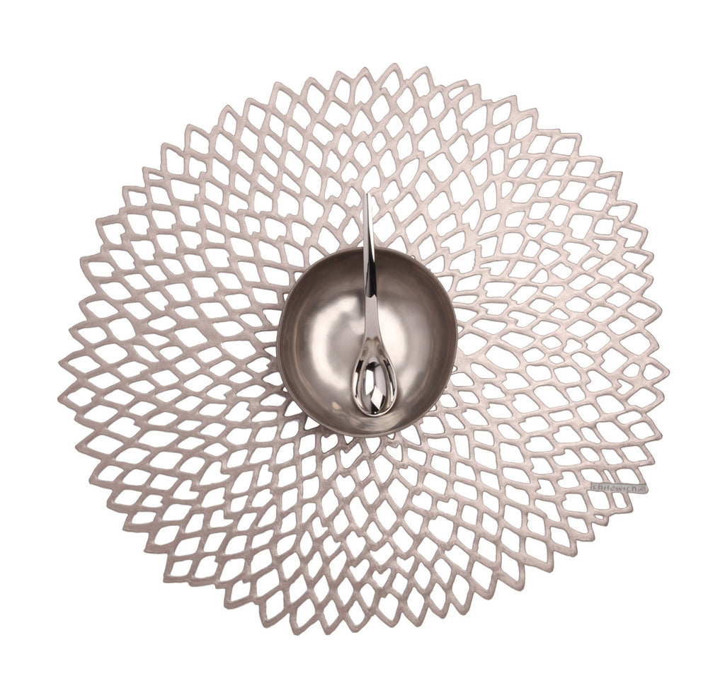 Dahlia Round Placemats - Gunmetal